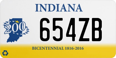 IN license plate 654ZB