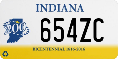 IN license plate 654ZC