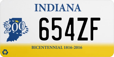 IN license plate 654ZF
