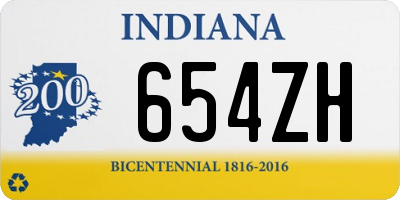 IN license plate 654ZH