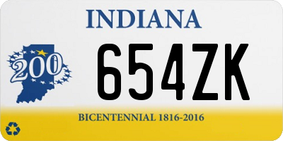 IN license plate 654ZK