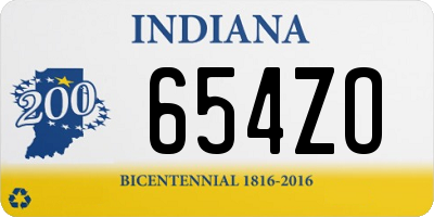 IN license plate 654ZO