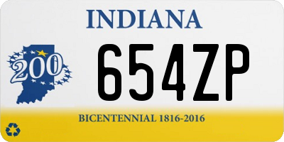 IN license plate 654ZP