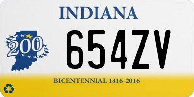 IN license plate 654ZV