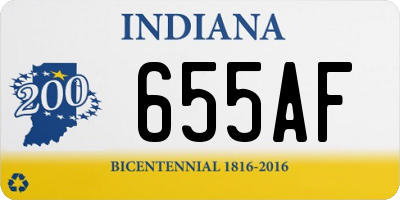 IN license plate 655AF