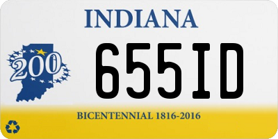 IN license plate 655ID