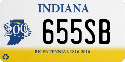 IN license plate 655SB