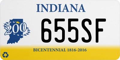 IN license plate 655SF