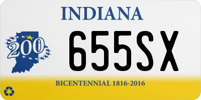 IN license plate 655SX