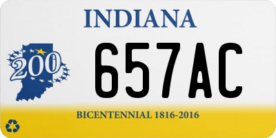 IN license plate 657AC