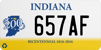 IN license plate 657AF