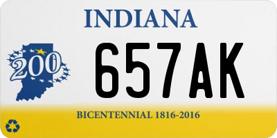 IN license plate 657AK