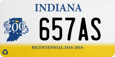 IN license plate 657AS