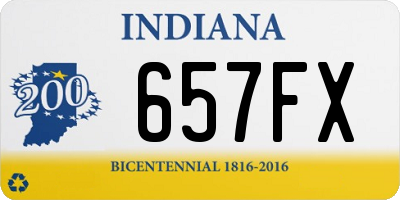IN license plate 657FX