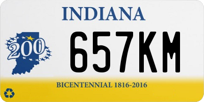 IN license plate 657KM