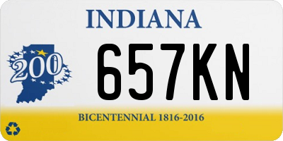 IN license plate 657KN