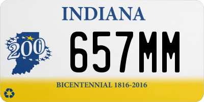 IN license plate 657MM