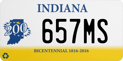 IN license plate 657MS