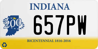 IN license plate 657PW