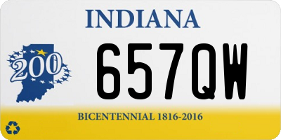 IN license plate 657QW