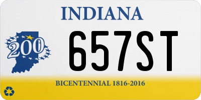 IN license plate 657ST