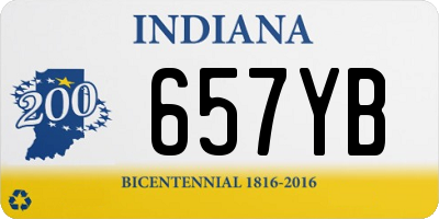 IN license plate 657YB