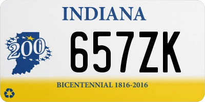 IN license plate 657ZK