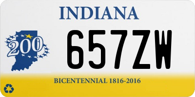 IN license plate 657ZW