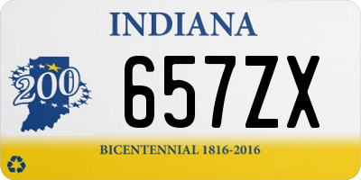 IN license plate 657ZX