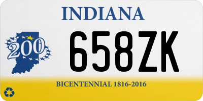 IN license plate 658ZK