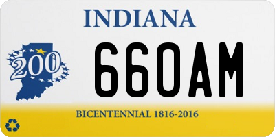 IN license plate 660AM