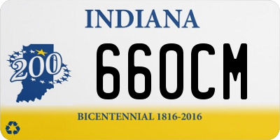 IN license plate 660CM