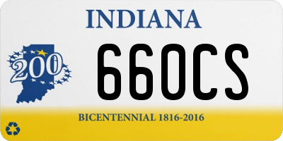 IN license plate 660CS