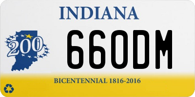 IN license plate 660DM