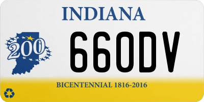 IN license plate 660DV