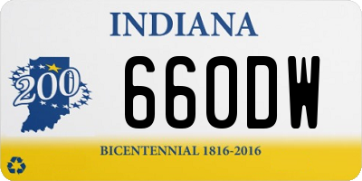 IN license plate 660DW