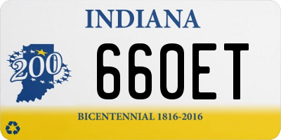 IN license plate 660ET