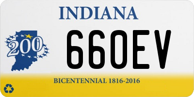 IN license plate 660EV