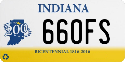 IN license plate 660FS