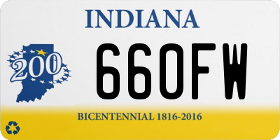 IN license plate 660FW