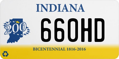 IN license plate 660HD
