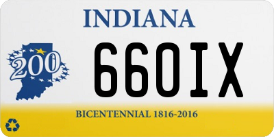 IN license plate 660IX