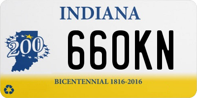 IN license plate 660KN