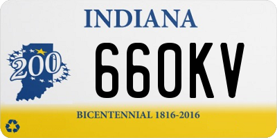 IN license plate 660KV