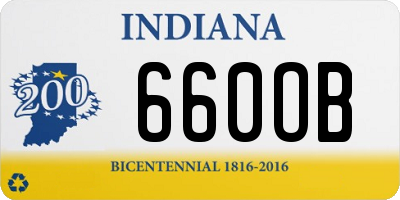 IN license plate 660OB