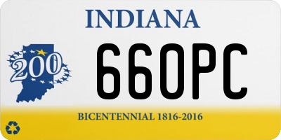 IN license plate 660PC