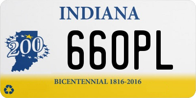 IN license plate 660PL