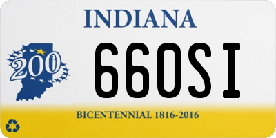 IN license plate 660SI