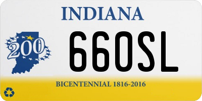 IN license plate 660SL