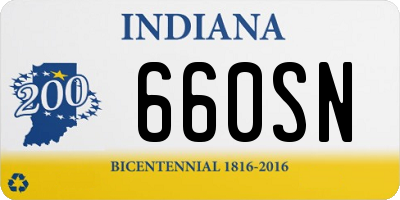 IN license plate 660SN